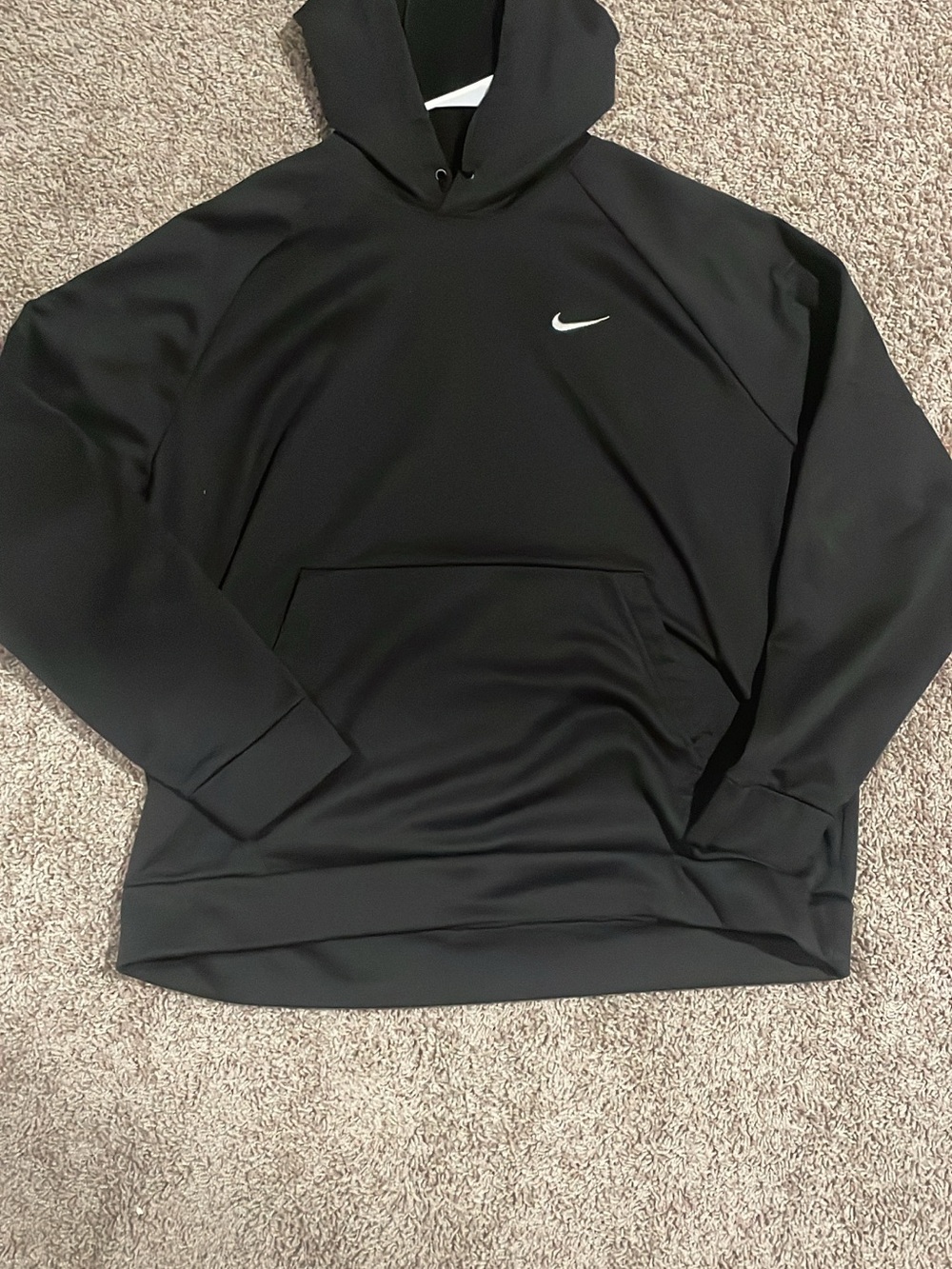 Nike Black Performance Pullover Hoodie with White Swoosh